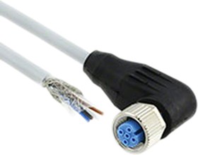 Right Angle Female 4 way M12 to Unterminated Sensor Actuator Cable, 1.5m