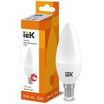 Лампа светодиодная Eco C35 5Вт свеча 3000К тепл. бел. E14 450лм 230-240В IEK LLE-C35-5-230-30-E14