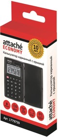 Фото 1/5 Калькулятор карманный с крышк. Attache, AEP-101,8р,дв.пит.,черн