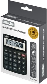 Фото 1/5 Калькулятор настольный КОМП Attache, AС-223B,8р,дв. пит, черн,134x107x34