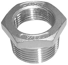 Фото 1/3 Stainless Steel Pipe Fitting, Straight Hexagon Bush, Male R 3/4in x Female Rc 1/2in