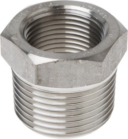 Фото 1/3 Stainless Steel Pipe Fitting, Straight Hexagon Bush, Male R 1in x Female Rc 3/4in