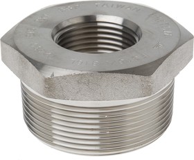 Фото 1/3 Stainless Steel Pipe Fitting, Straight Hexagon Bush, Male R 2in x Female Rc 1in