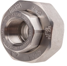 Фото 1/2 Stainless Steel Pipe Fitting, Straight Octagon Union, Female Rc 1/2in x Female Rc 1/2in