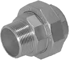 Фото 1/2 Stainless Steel Pipe Fitting, Straight Octagon Union, Male R 3/8in x Female Rc 3/8in