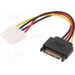 Кабель питания SATA Cablexpert 15см, sata 15pin/molex 4pin, пакет (CC-SATA-PS-M)