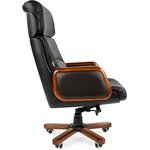 Офисное кресло Chairman 417 Россия кожа черная
