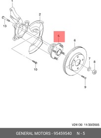 Ступица передняя CHEVROLET Epica 0810 GM GENERAL MOTORS 95459540