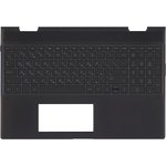 Клавиатура (топ-панель) для ноутбука HP Envy 15-CN 15-CP черная с черным топкейсом