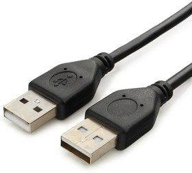 Фото 1/2 CCP-USB2-AMAM-6, Кабель; USB 2.0; вилка USB A,с обеих сторон; 1,8м; черный