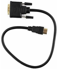 Фото 1/2 CC-HDMI-DVI-0.5M, Кабель; DVI-D (18+1) вилка,вилка HDMI; 0,5м; черный; 30AWG