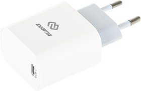Фото 1/6 Сетевое зарядное устройство Digma DGW2C, USB-C, 20Вт, 3A, белый [dgw2c0f010wh]
