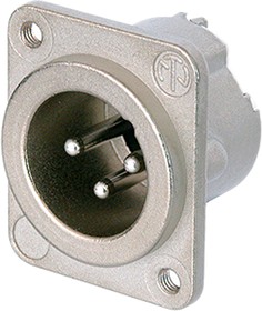 RSNC3MD-LX-M3, Chassis Mount XLR Connector, Male,  50 V, 3 Way, Silver over Nickel Plating