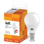 Лампа светодиодная ECO G45 9Вт шар 3000К E14 230В IEK LLE-G45-9-230-30-E14