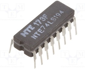 Фото 1/2 NTE74LS194, Low Power Schottky 4-bit Bi-directional Universal Shift Register 16-lead DIP