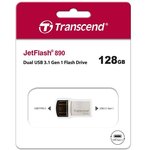 TS128GJF890S, Флеш накопитель 128GB Transcend JetFlash 890, USB 3.1 Gen 1 ...
