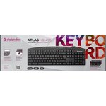 45450, Defender Клавиатура проводная Atlas HB-450 RU,черный,мультимедиа 124 кн.