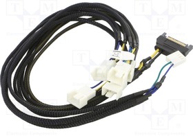 AK-CBFA07-45, Wire: for fan supplying; Plug: straight; 0.45m; splitter 5x