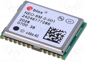 NEO-6M-0-001, Module: GPS; ±2m; NMEA,RTCM,UBX; -161dBm; 2.7?3.6VDC; SMD; -40?85°C, U-Blox | купить в розницу и оптом