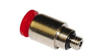 C022A0605, Pneufit C Series Straight Fitting, M5 Male to Push In 6 mm, Threaded-to-Tube Connection Style