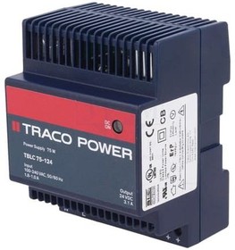 Фото 1/4 TBLC 75-124, TBLC Switched Mode DIN Rail Power Supply, 85 → 264V ac ac Input, 24V dc dc Output, 3.1A Output, 75W