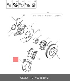 101400181001, СУППОРТ ТОРМОЗНОЙ ПЕРЕДНИЙ ПРАВЫЙ, GEELY