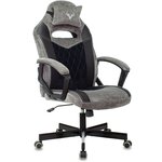Кресло игровое Zombie VIKING 6 KNIGHT Fabric серый/черный с подголов. крестов. металл