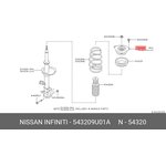 543209U01A, Опора амортизатора правая NISSAN: NOTE (E11), TIIDA (C11)