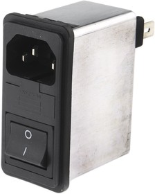 Фото 1/2 FN285-1-06, AC Power Entry Modules 1A 250VAC 50/60HZ FAST-ON / 1FUSE