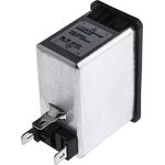 4A, 250 V ac Male Snap-In IEC Filter 2 Pole FN285-4-06, Faston 1 Fuse