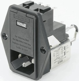 FN378-4-21, Male IEC/EN 60939 IEC Filter Panel Mount,Solder,Rated At 4A,250 V ac Operating Frequency 0 400Hz