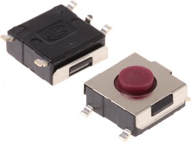 SKHMQME010, Red Stem Tactile Switch, SPST 50 mA @ 12 V dc 3.1mm Surface Mount