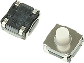SKRAAME010, Switch Tactile N.O. SPST Round Button J-Bend 0.05A 12VDC 1.96N SMD T/R