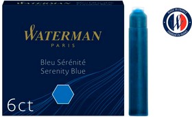 Фото 1/3 Картридж Waterman International (CWS0110950) Serenity Blue чернила для ручек перьевых (6шт)