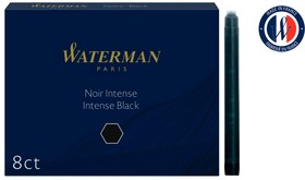 Фото 1/3 Картридж Waterman Standard (CWS0110850) Intense Black чернила для ручек перьевых (8шт)
