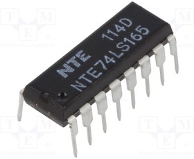Фото 1/2 NTE74LS165, Low Power Schottky 8-bit Parallel-in/serial-out Shift Register 16-lead DIP
