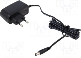 64978, Power supply: switched-mode; plug; 12VDC; 12W; Plug: EU; 84%; black
