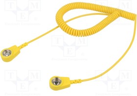 230245, Connection cable; ESD,coiled; yellow; 1M?; 2m