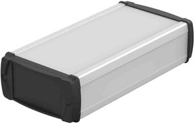 Фото 1/2 83055200.HMT1 ELPH-EU 1050-0200, BOS-Ecoline Series Aluminum (Anodized) Aluminium General Purpose Enclosure, IP40, Black Lid, 106 x 52 x 200