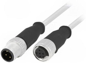 Фото 1/5 21348485484050, Sensor Cables / Actuator Cables M12-A 4PIN M/F STRT DOUBLE END 5.0M PVC