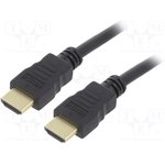 Кабель HDMI Cablexpert 19M/19M, v2.0, медь, позол.контакты, экран, 3м, черный ...