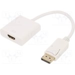 A-DPM-HDMIF-002-W, Адаптер; DisplayPort 1.1; вилка DisplayPort,гнездо HDMI; 0,1м