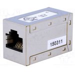 AT-AG6 8/8, Coupler; Cat: 6; shielded; Layout: 8p8c; RJ45 socket,both sides