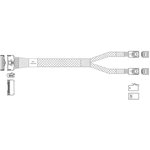 Кабель JPC P7356DN10800-1 Cable MCIO x8 74P (прямой Straight Type) -TO- 2x HD MiniSAS 4i 36P (SFF8643, прямой Straight Type) , 85 Ohm,