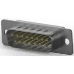 D-Sub plug, 15 pole, standard, equipped, straight, solder cup, 5-747908-2