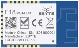 E18-MS1-PCB, PCB 200m CC2530 28mA 4dBm 27mA -40-~+125- -97dBm SMD-14x23mm ZigBee Modules