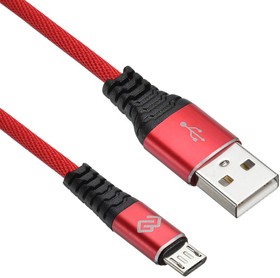 Фото 1/5 Кабель Digma micro USB (m) - USB (m), 1.2м, в оплетке, 2A, красный [microusb-1.2m-braided-r]
