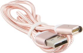 Фото 1/6 Дата-кабель Магнитный Red Line USB - micro USB, нейлоновая оплетка, розовый