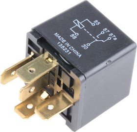 Фото 1/3 1432785-1, Plug In Automotive Relay, 12V dc Coil Voltage, 30A Switching Current, SPDT
