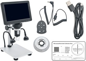 Микроскоп GVDA GD7010 с дисплеем 7" и камерой до 12Мп 8LED | купить в розницу и оптом